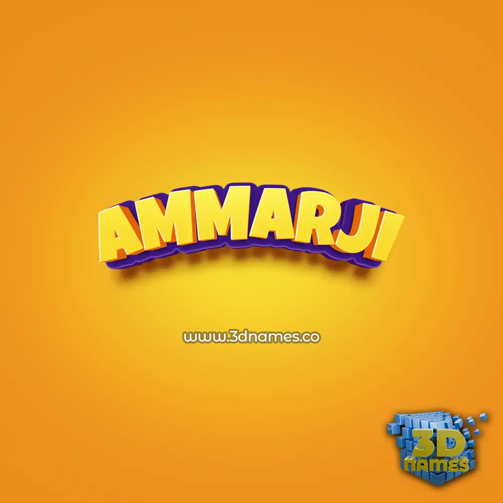 ammarji in Orange Toon style - 3D name wallpaper