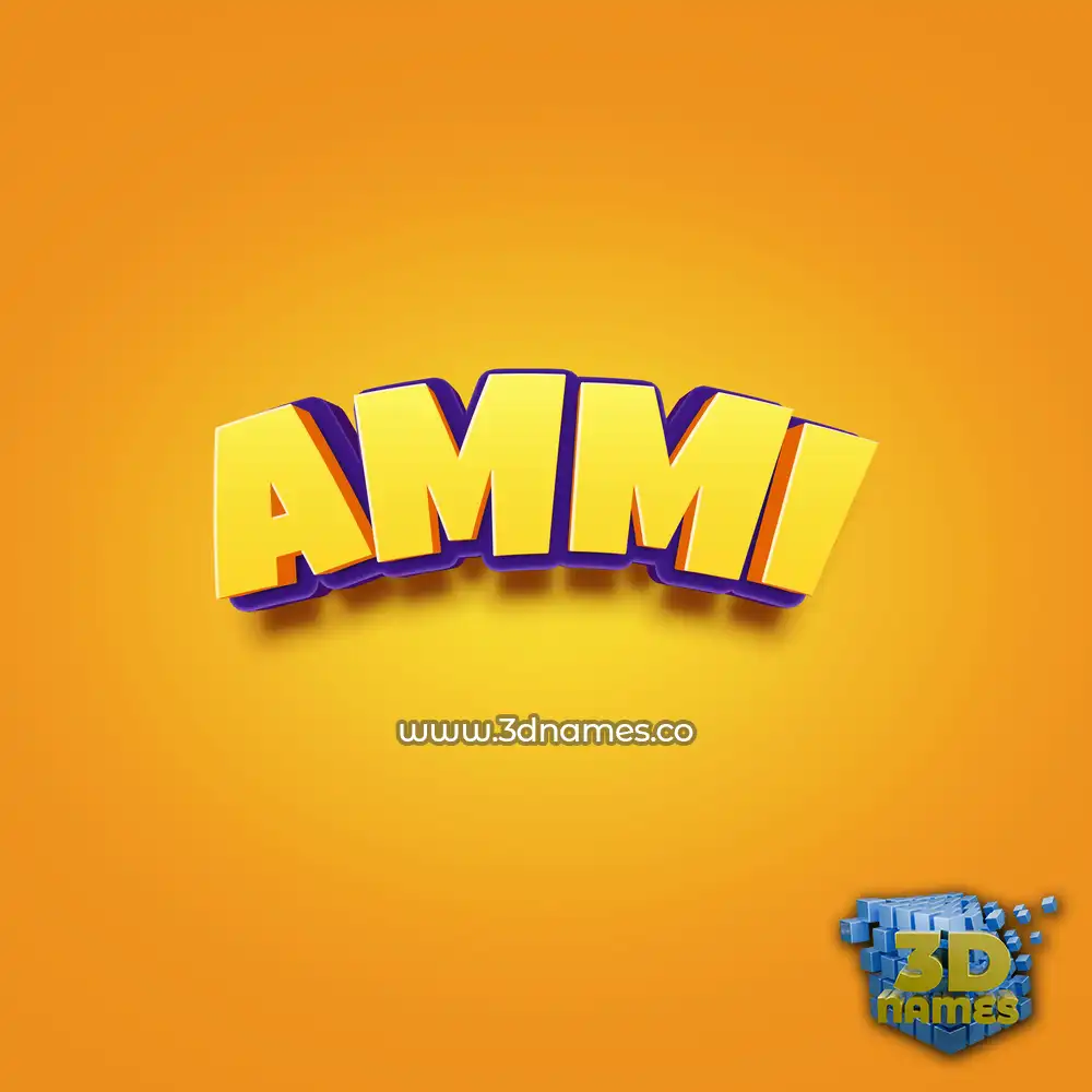 ammi in Orange Toon style - 3D name wallpaper