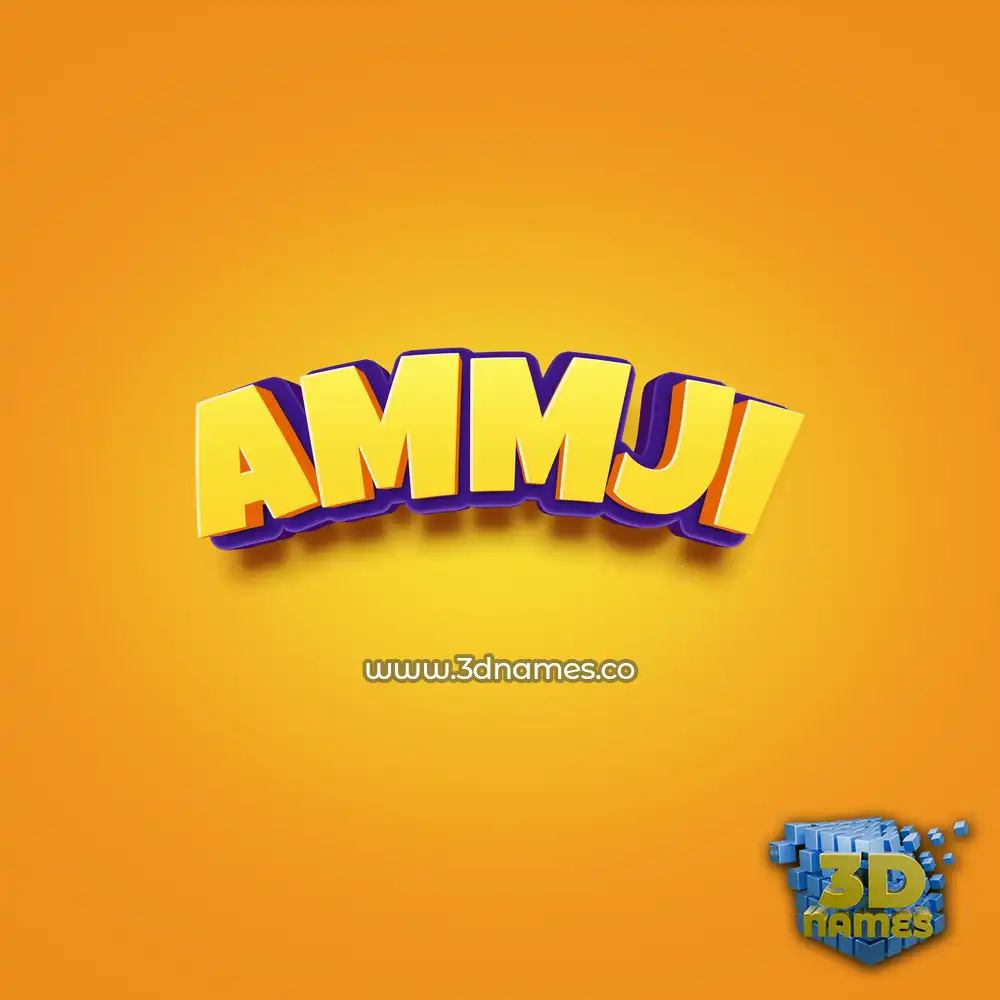 ammji in Orange Toon style - 3D name wallpaper