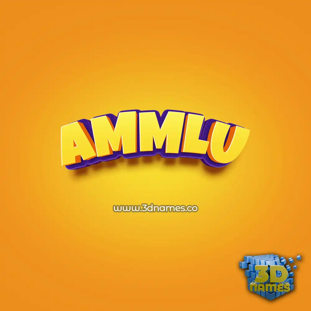 ammlu in Orange Toon style - 3D name wallpaper