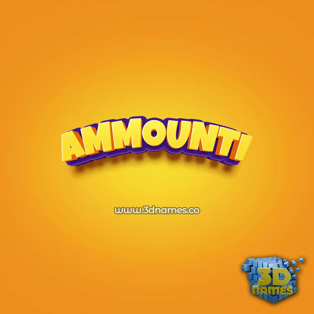 ammounti in Orange Toon style - 3D name wallpaper