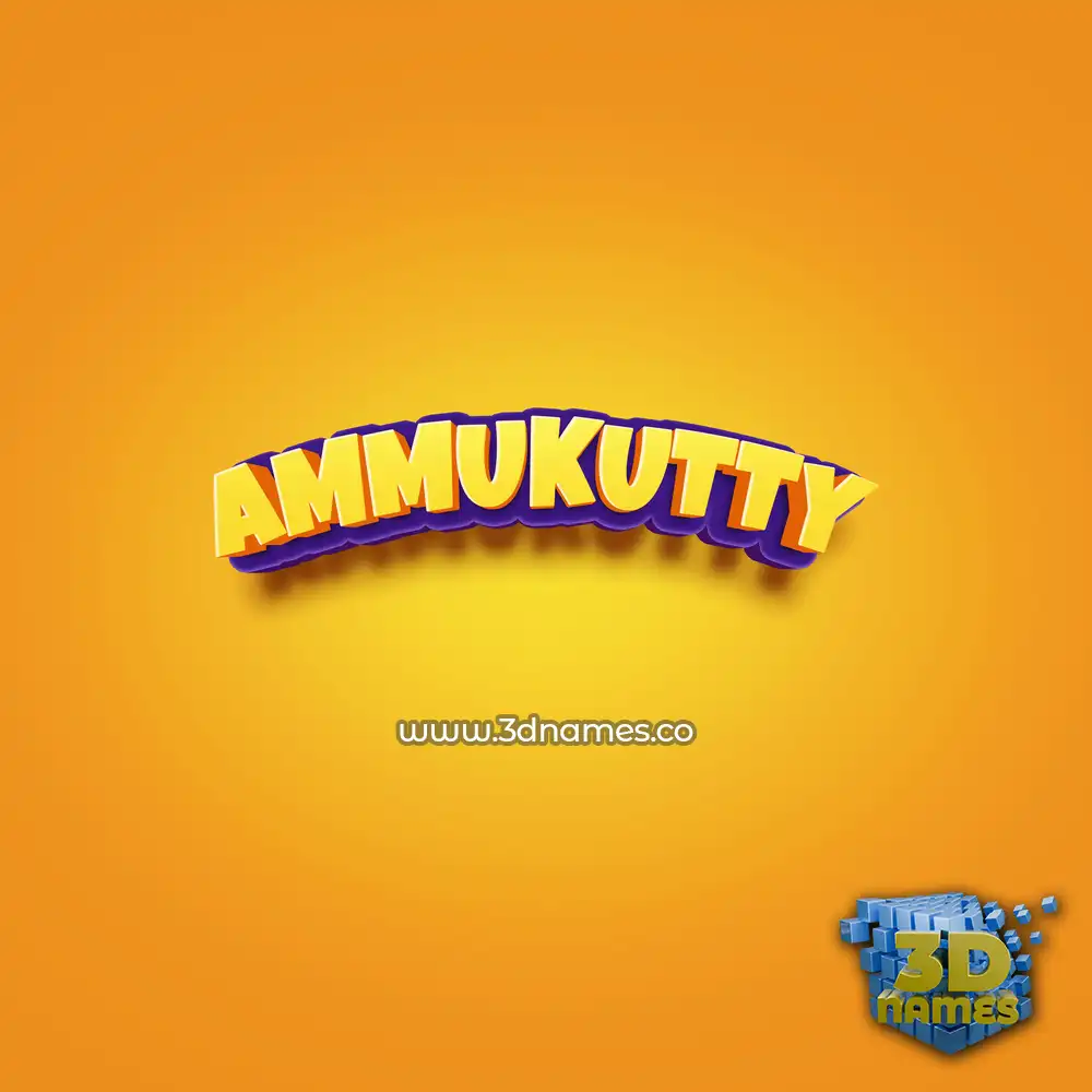 ammukutty in Orange Toon style - 3D name wallpaper
