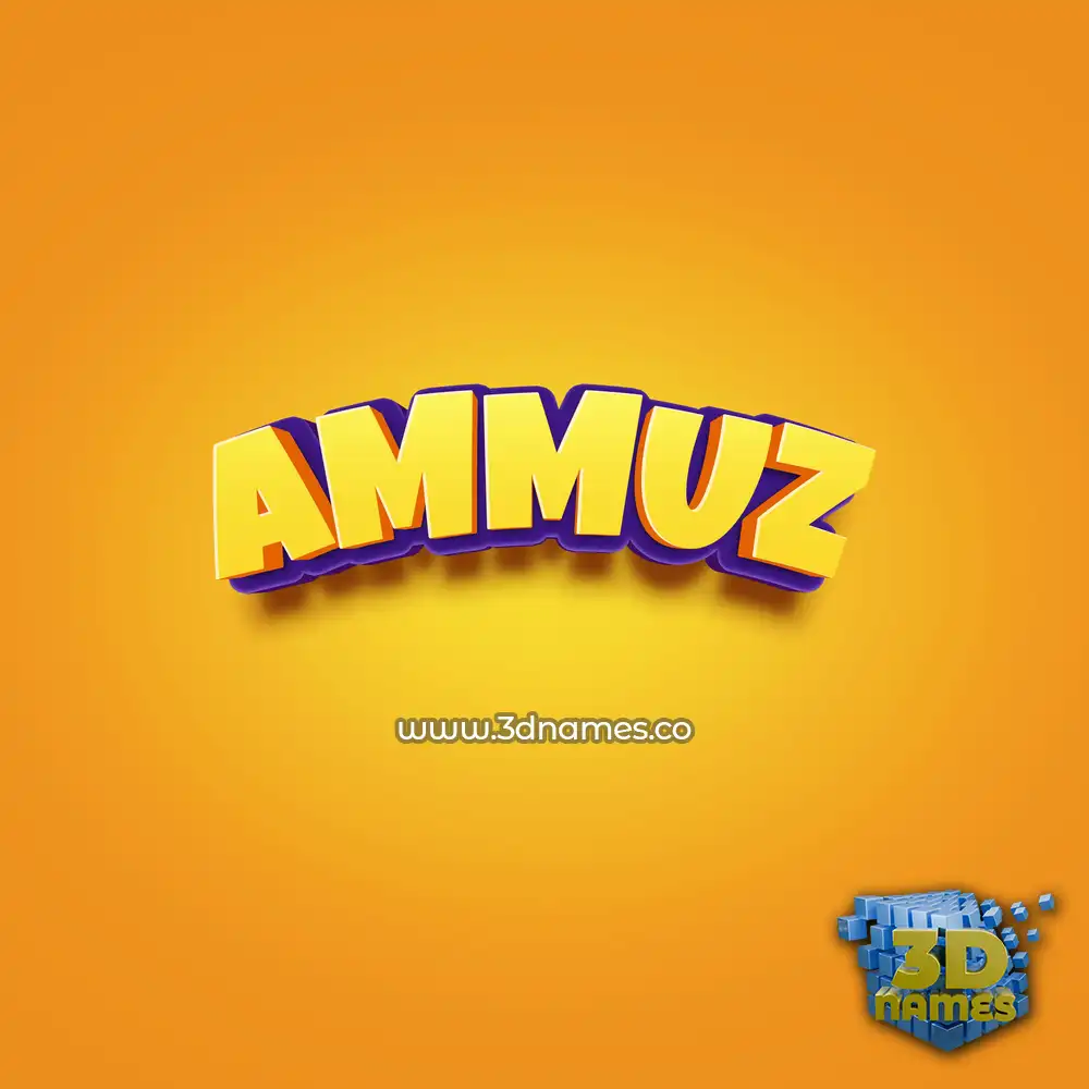 ammuz in Orange Toon style - 3D name wallpaper