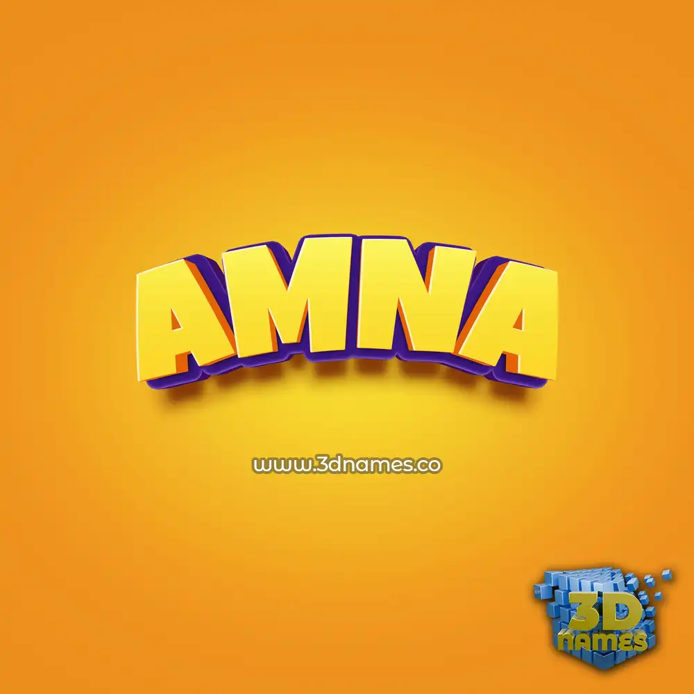 amna in Orange Toon style - 3D name wallpaper