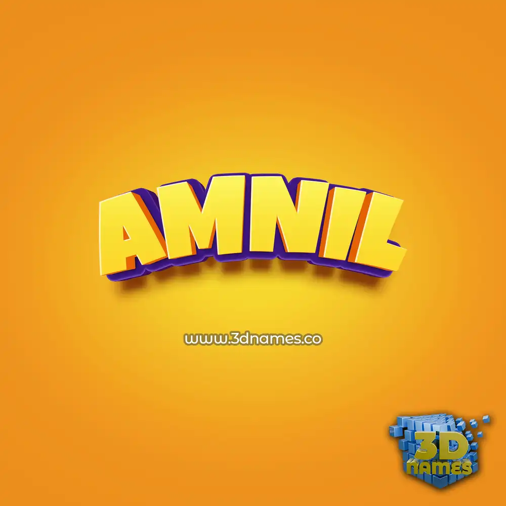 amnil in Orange Toon style - 3D name wallpaper