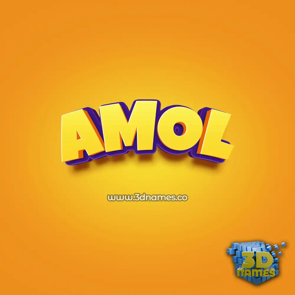 amol in Orange Toon style - 3D name wallpaper