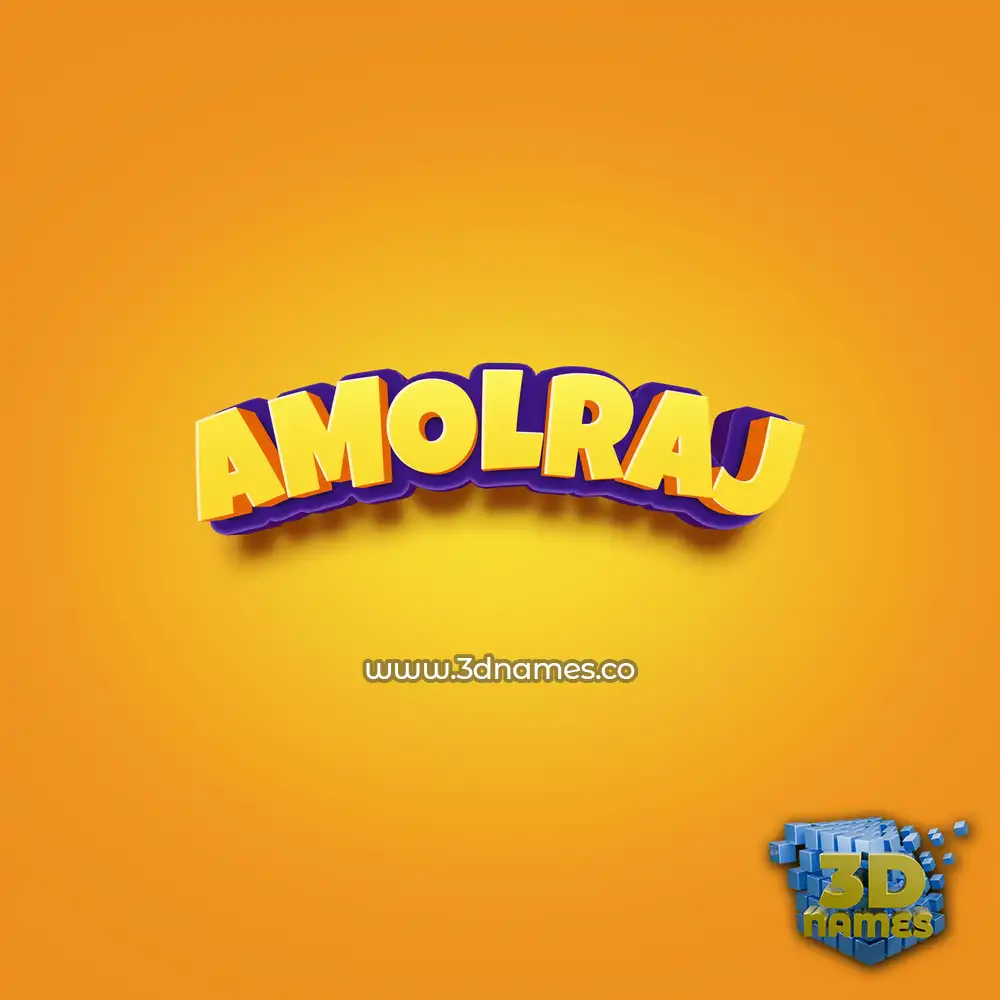 amolraj in Orange Toon style - 3D name wallpaper