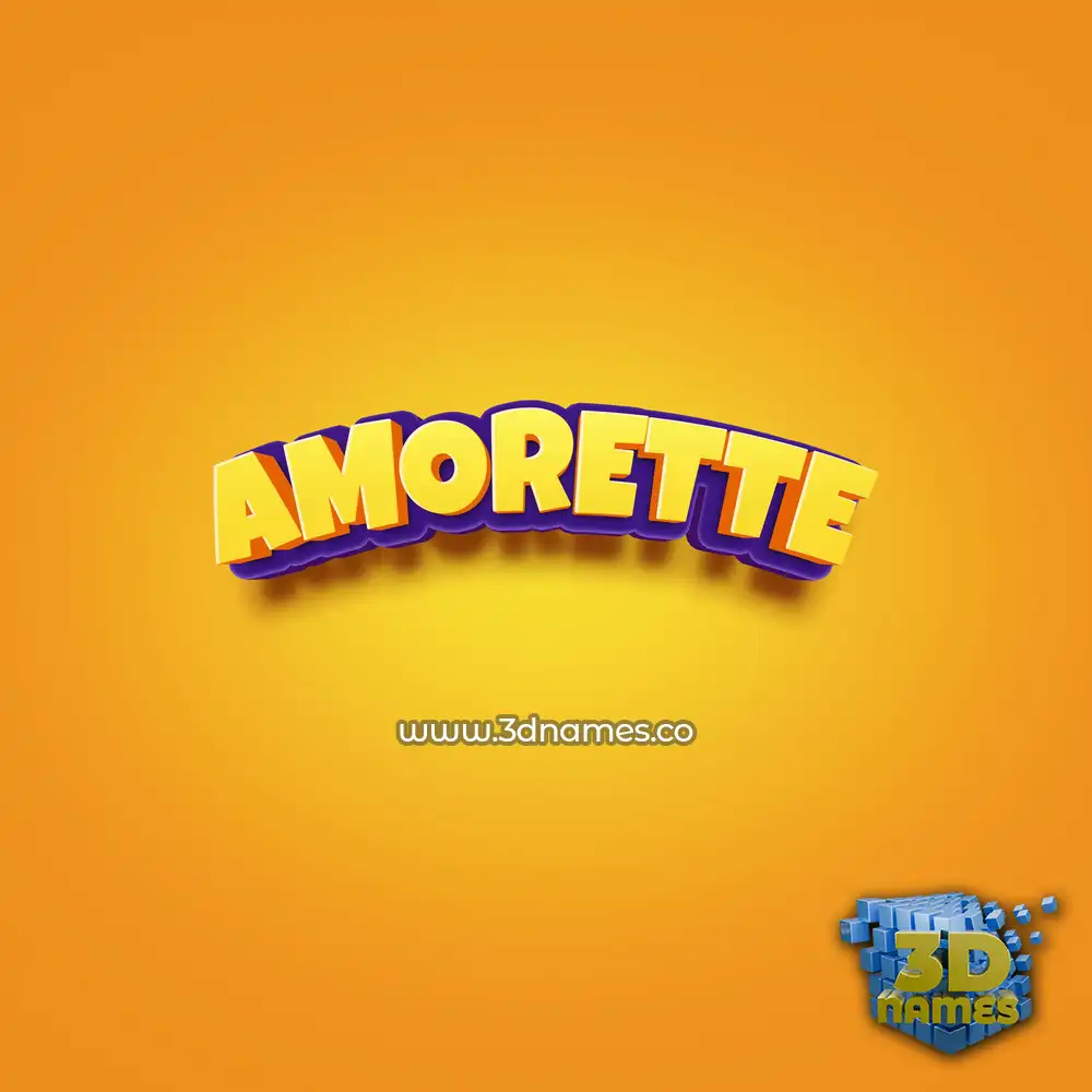 amorette in Orange Toon style - 3D name wallpaper