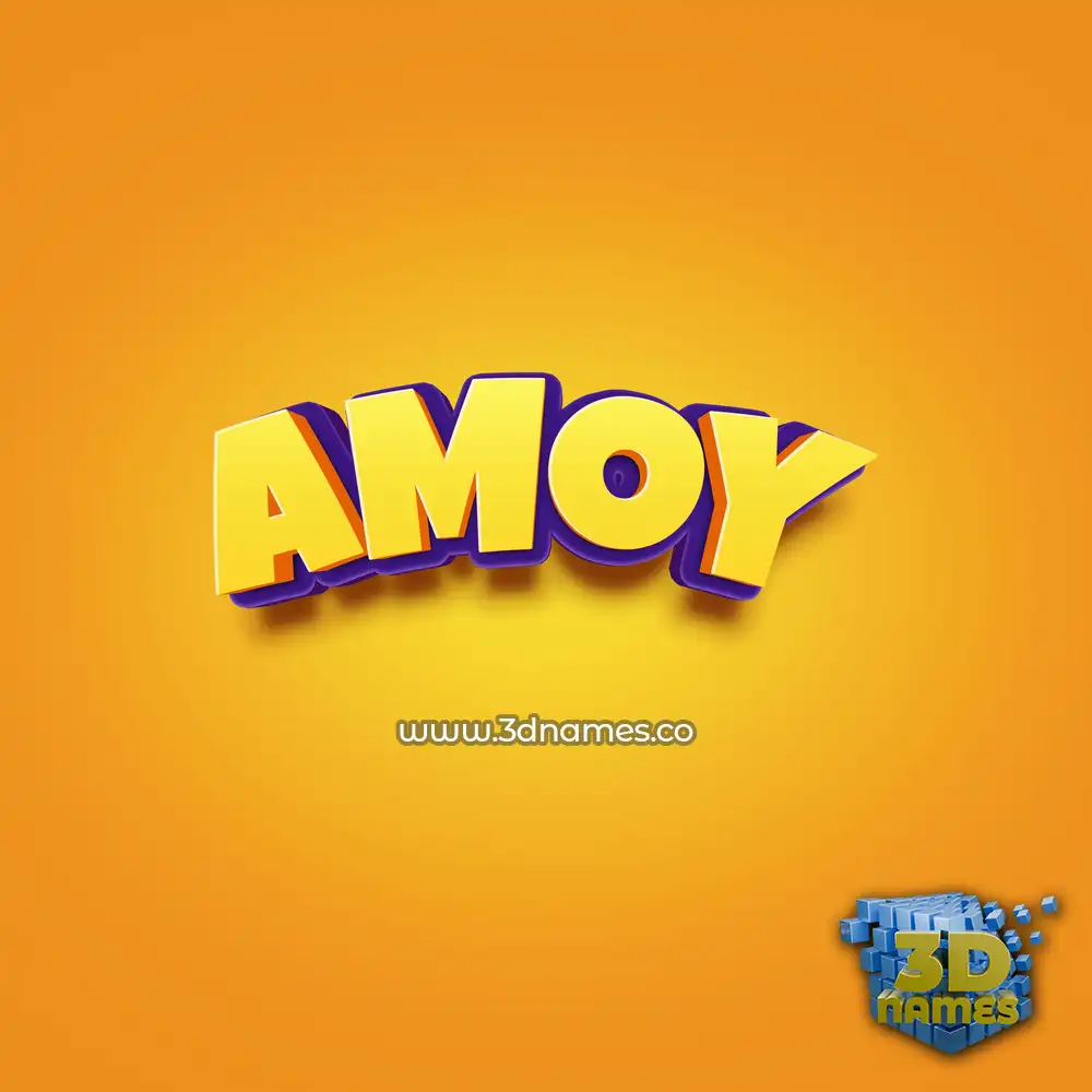 amoy in Orange Toon style - 3D name wallpaper