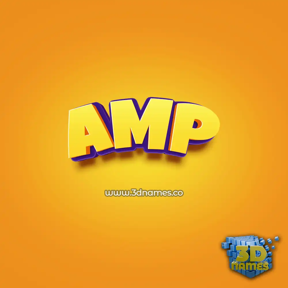 amp in Orange Toon style - 3D name wallpaper