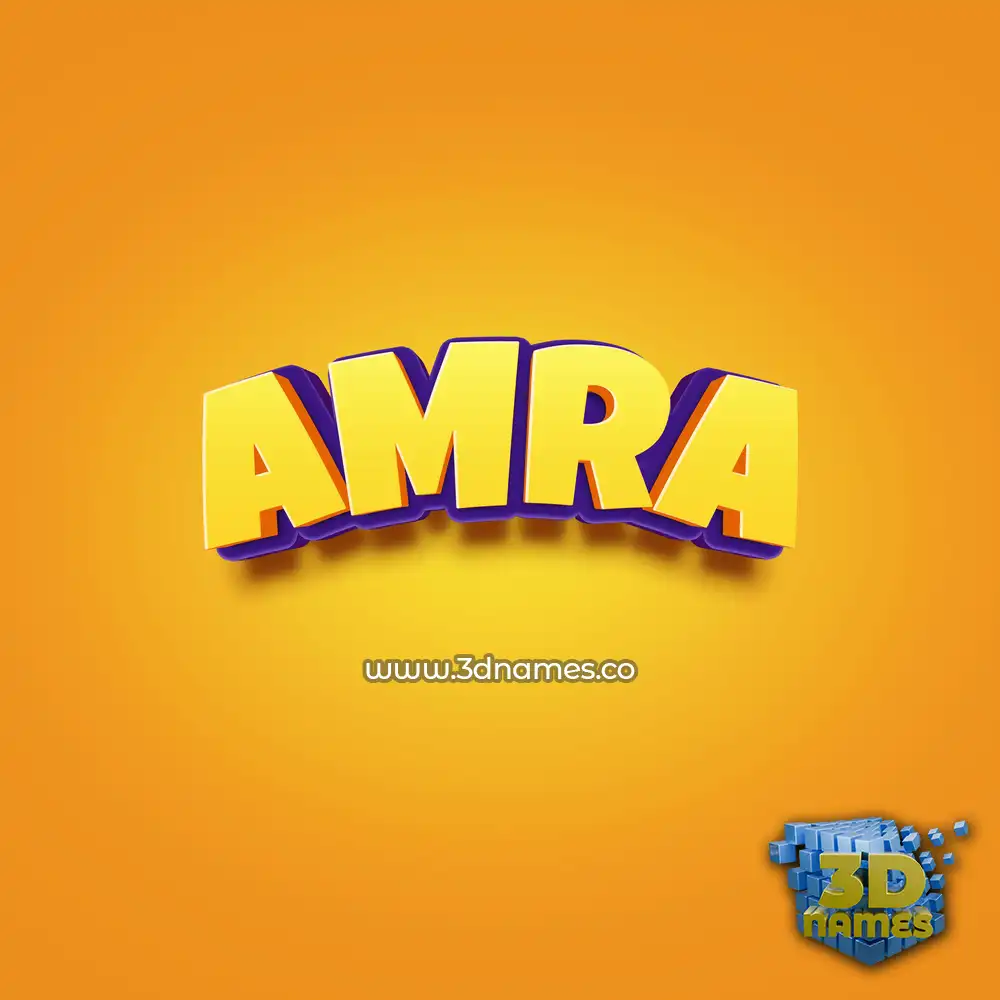 amra in Orange Toon style - 3D name wallpaper