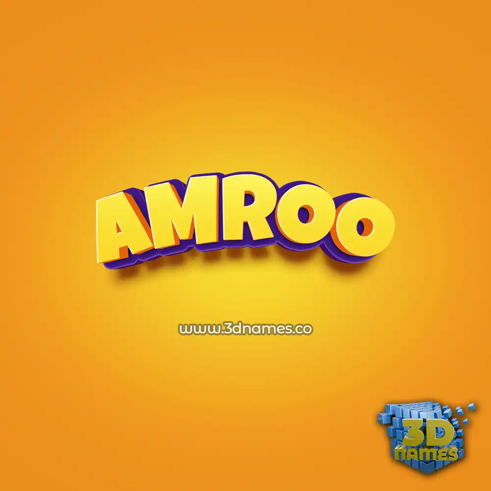 amroo in Orange Toon style - 3D name wallpaper