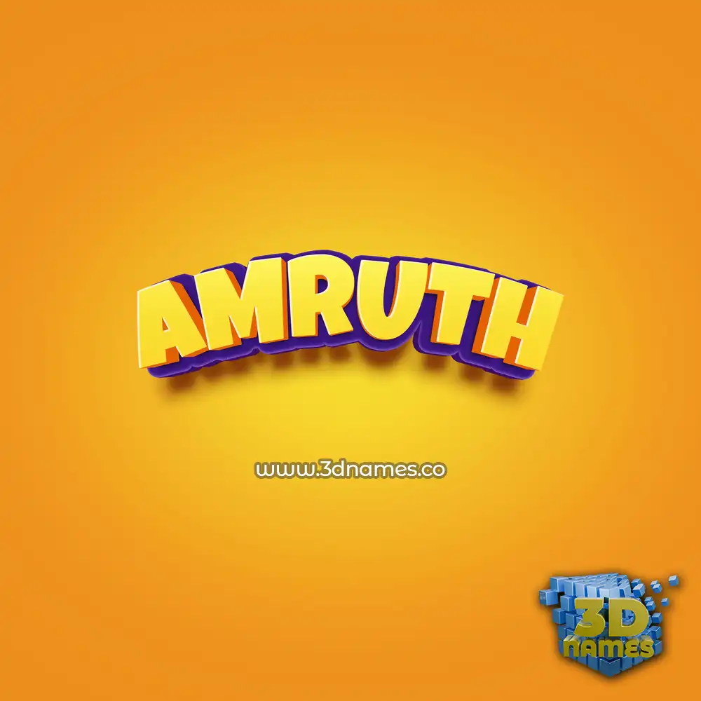 amruth in Orange Toon style - 3D name wallpaper