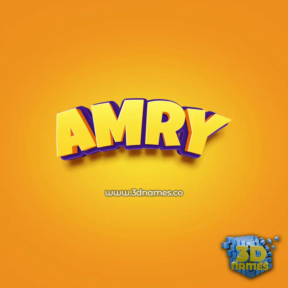amry in Orange Toon style - 3D name wallpaper
