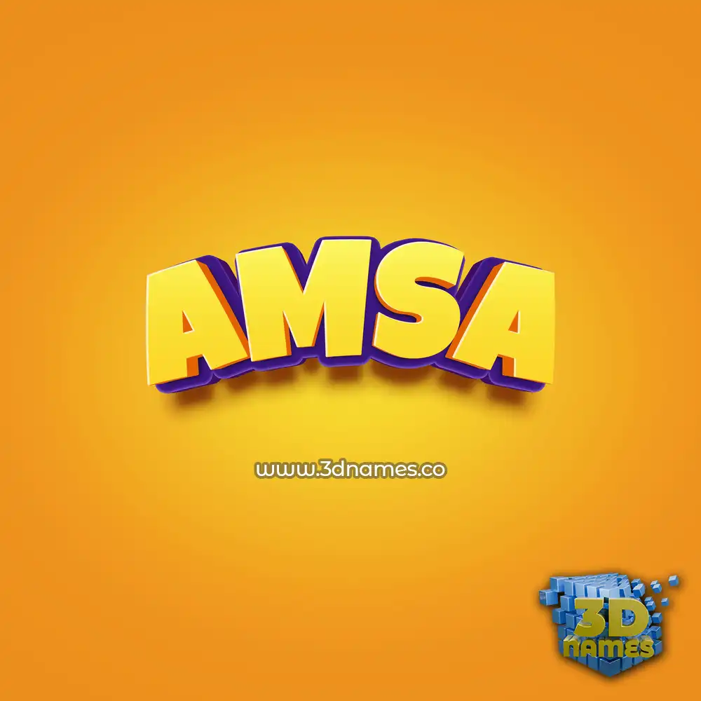 amsa in Orange Toon style - 3D name wallpaper