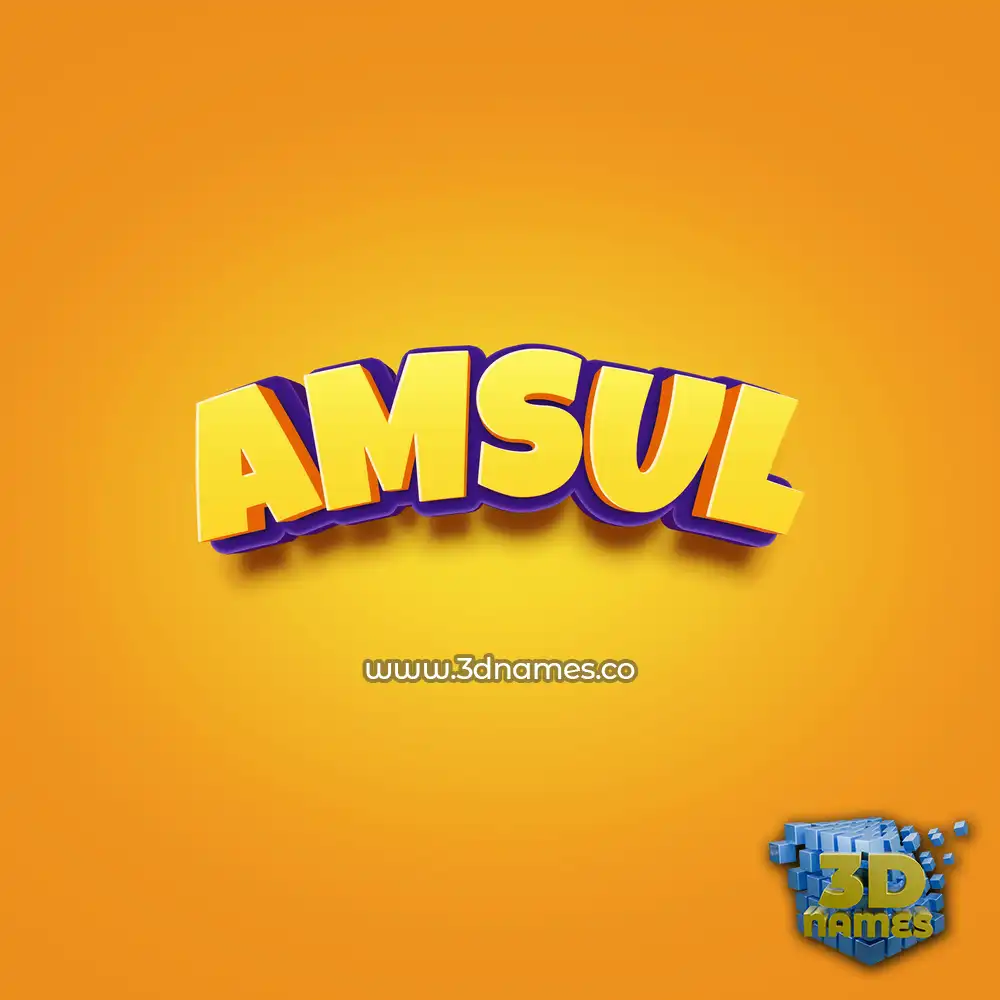 amsul in Orange Toon style - 3D name wallpaper