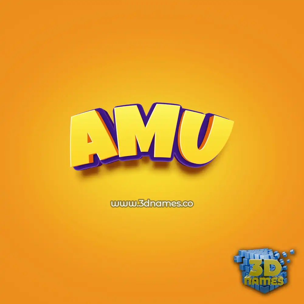 amu in Orange Toon style - 3D name wallpaper