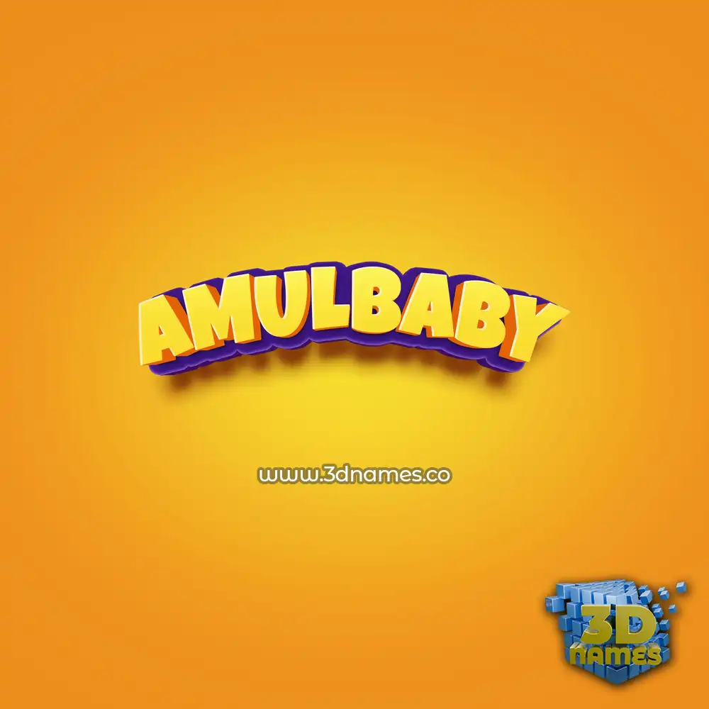 amulbaby in Orange Toon style - 3D name wallpaper