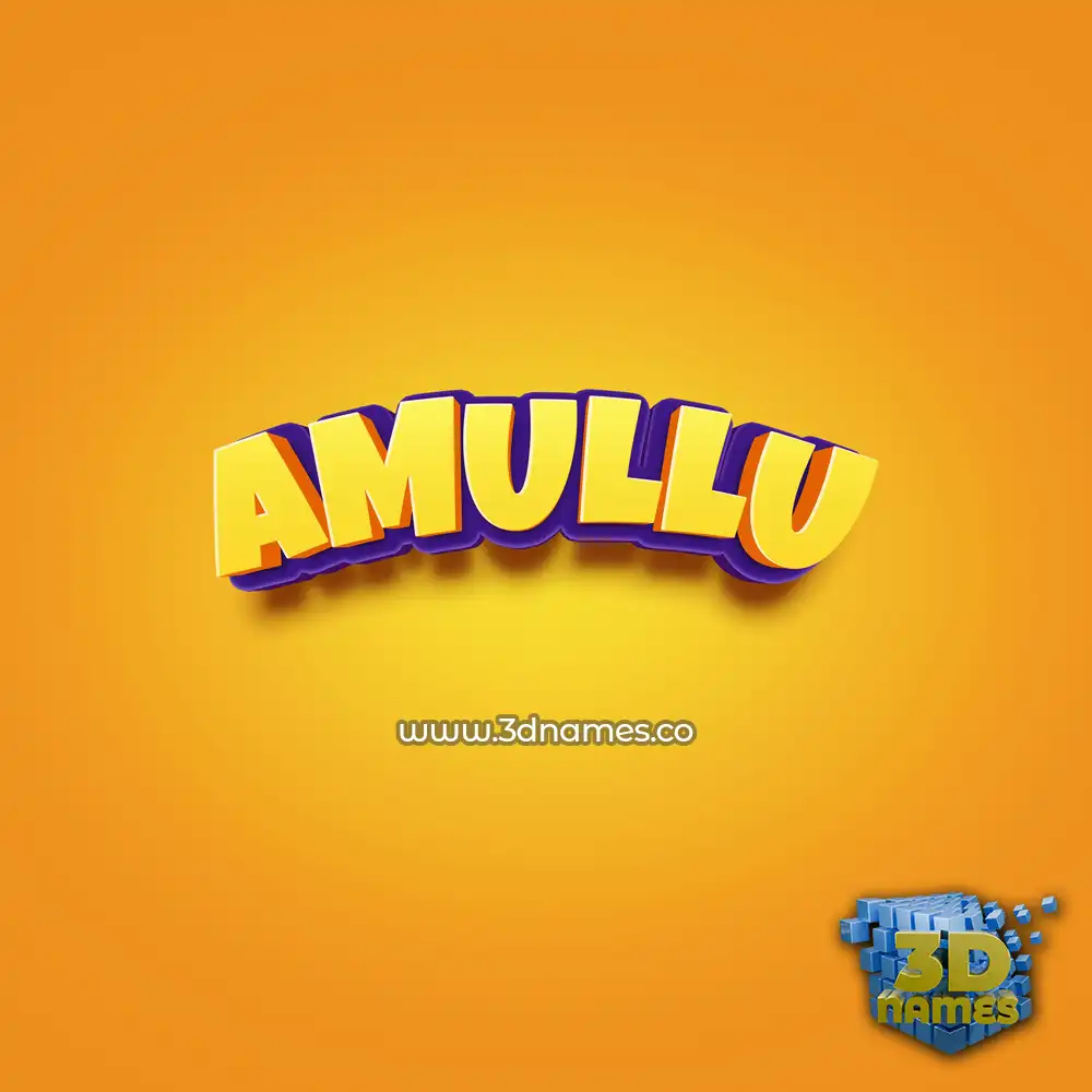 amullu in Orange Toon style - 3D name wallpaper