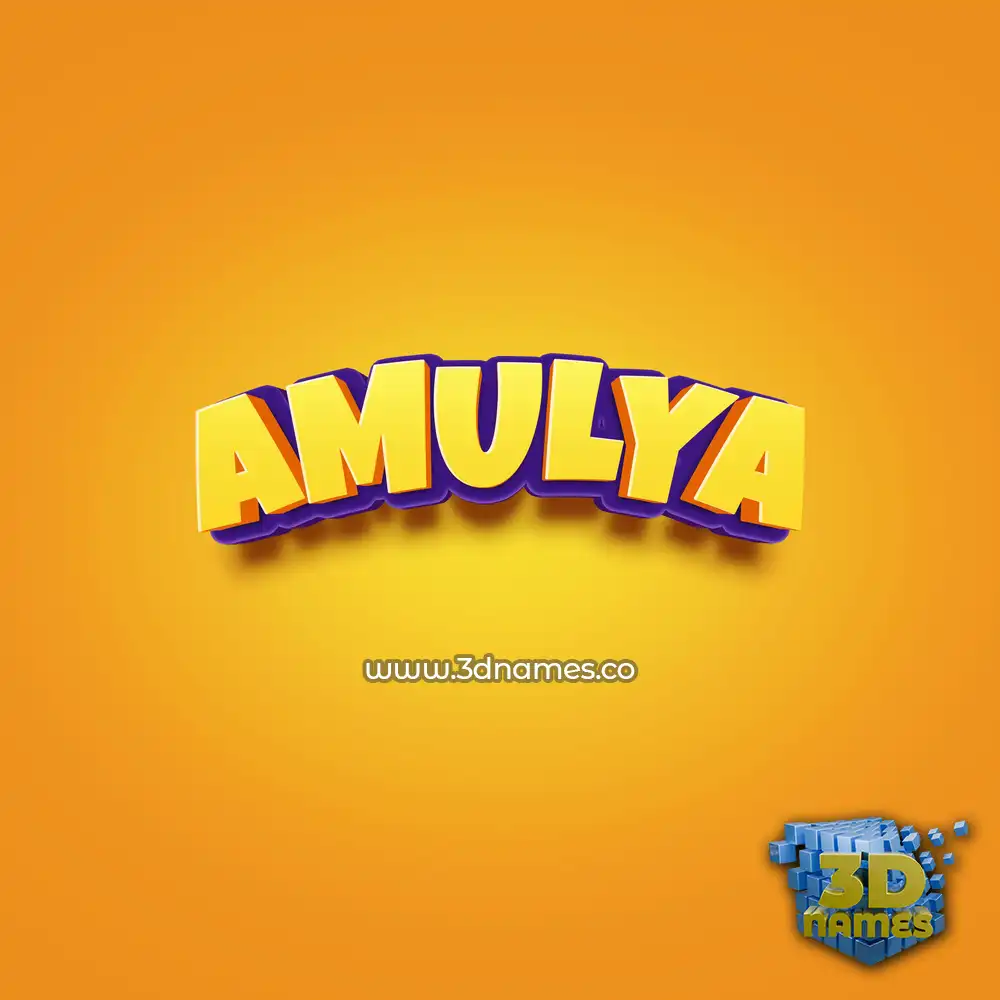 amulya in Orange Toon style - 3D name wallpaper