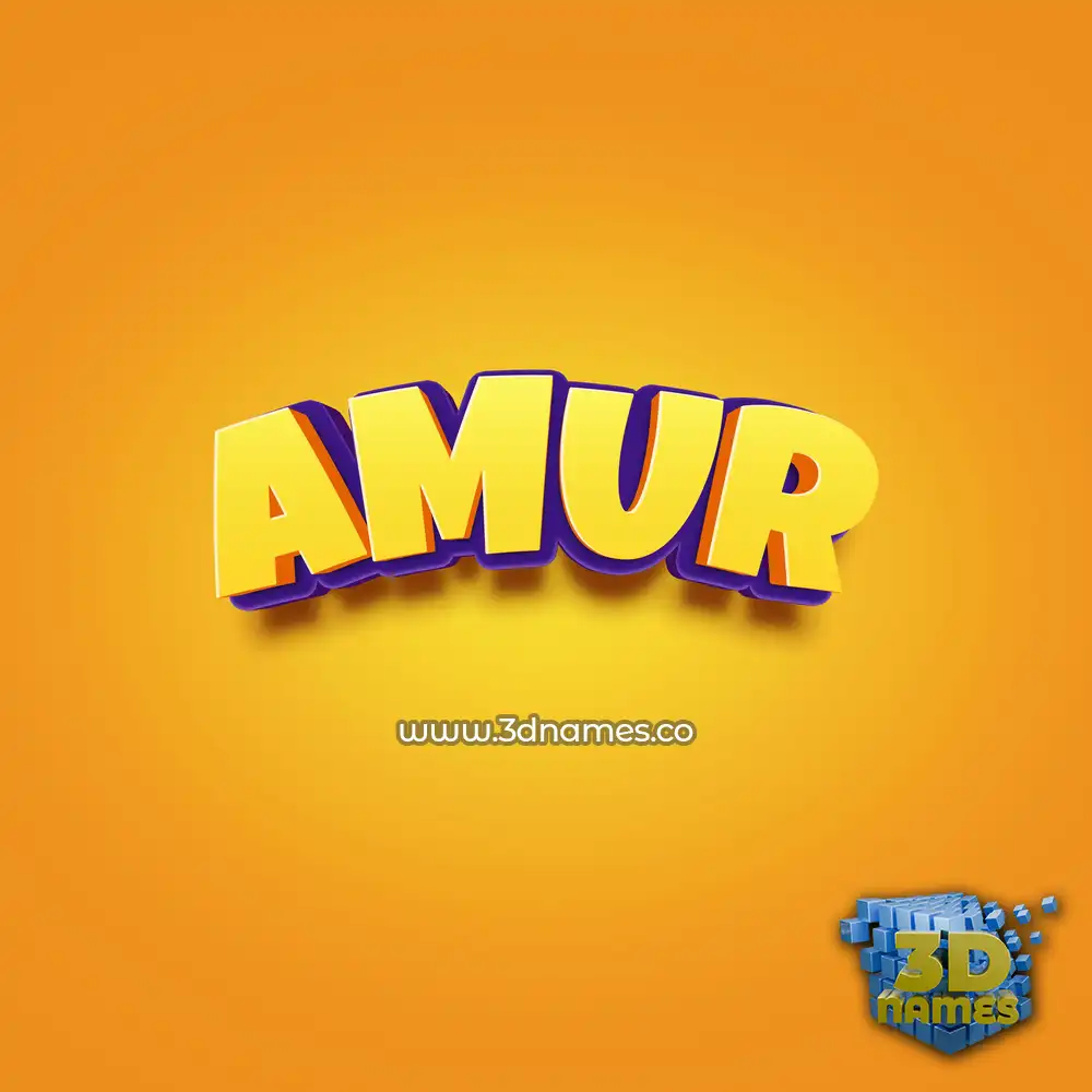 amur in Orange Toon style - 3D name wallpaper