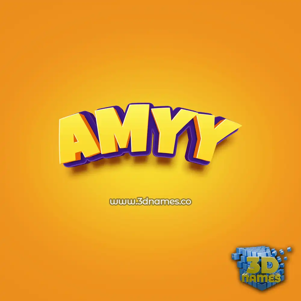 amyy in Orange Toon style - 3D name wallpaper