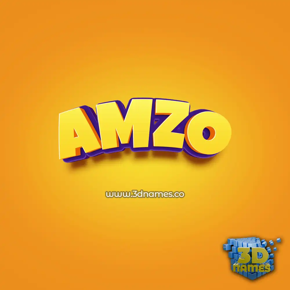 amzo in Orange Toon style - 3D name wallpaper