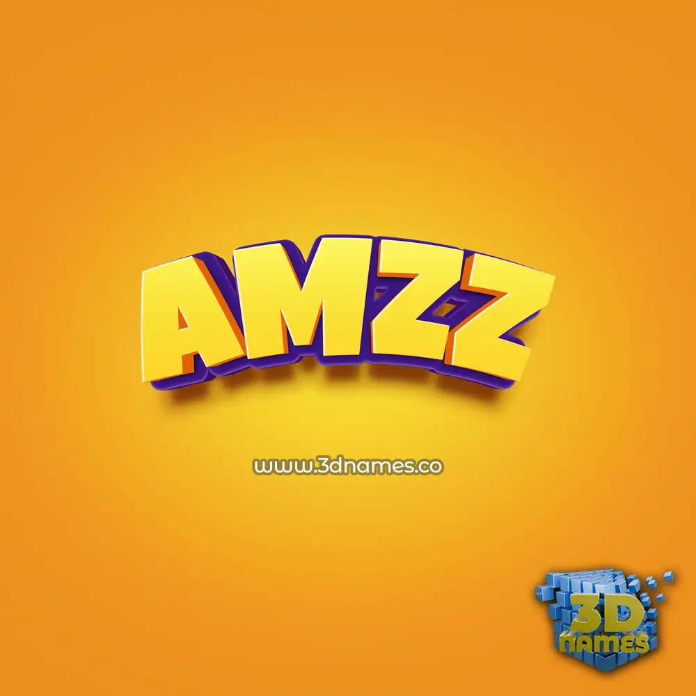 amzz in Orange Toon style - 3D name wallpaper