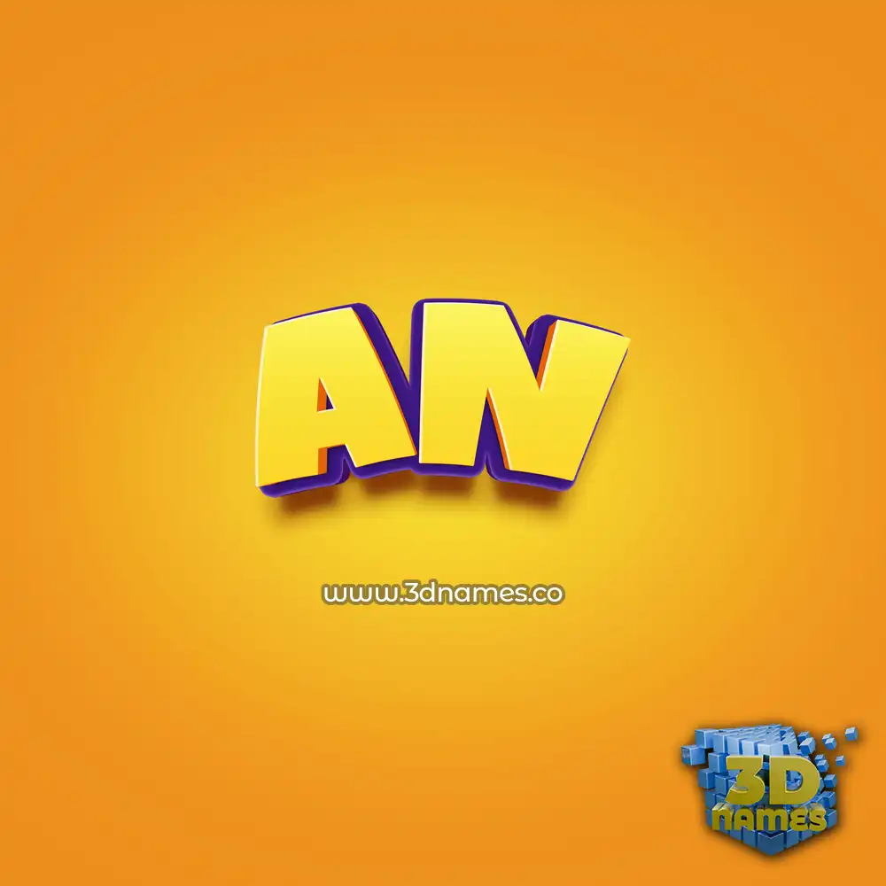 an in Orange Toon style - 3D name wallpaper