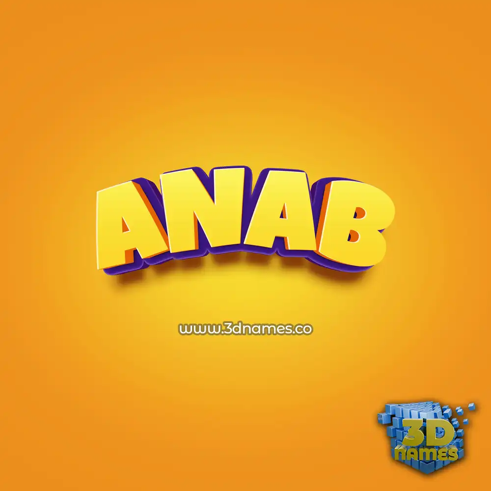 anab in Orange Toon style - 3D name wallpaper