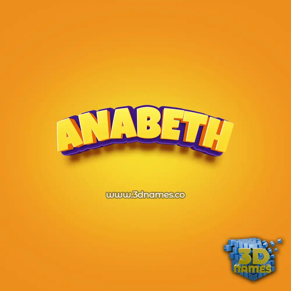 anabeth in Orange Toon style - 3D name wallpaper
