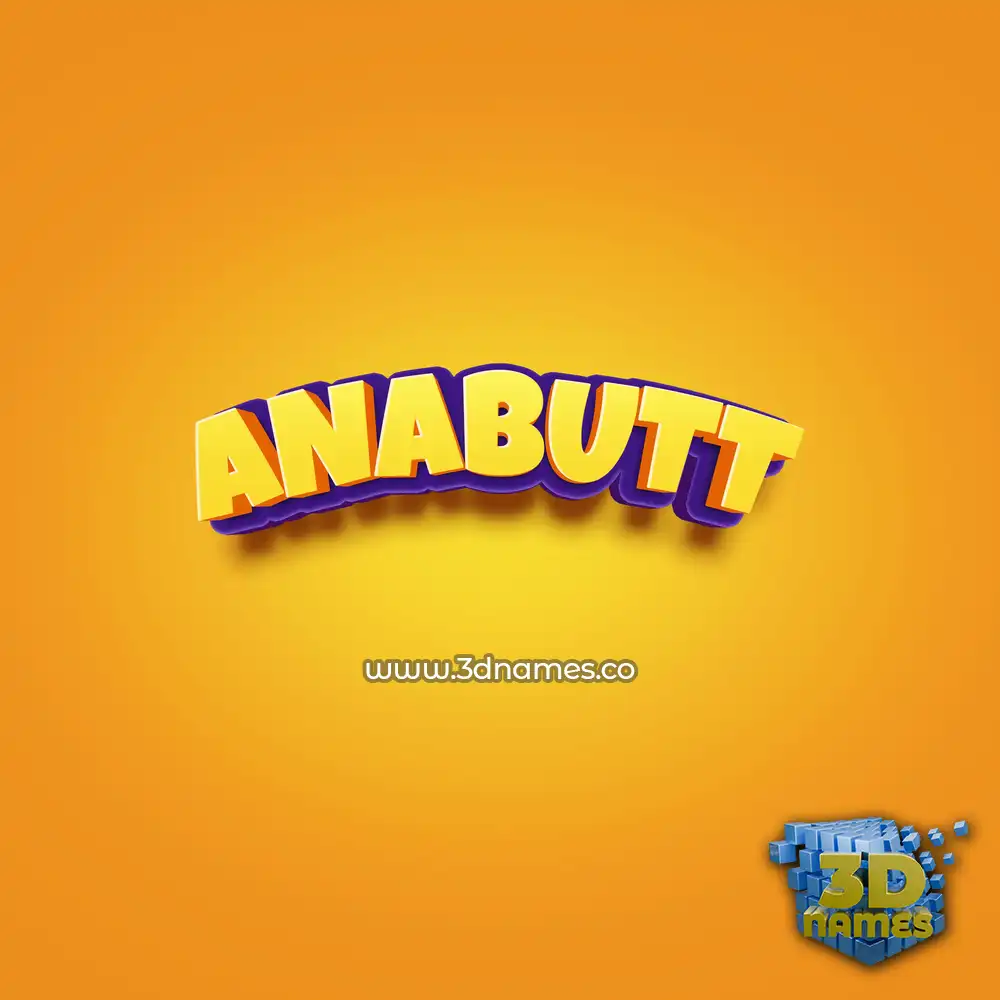 anabutt in Orange Toon style - 3D name wallpaper