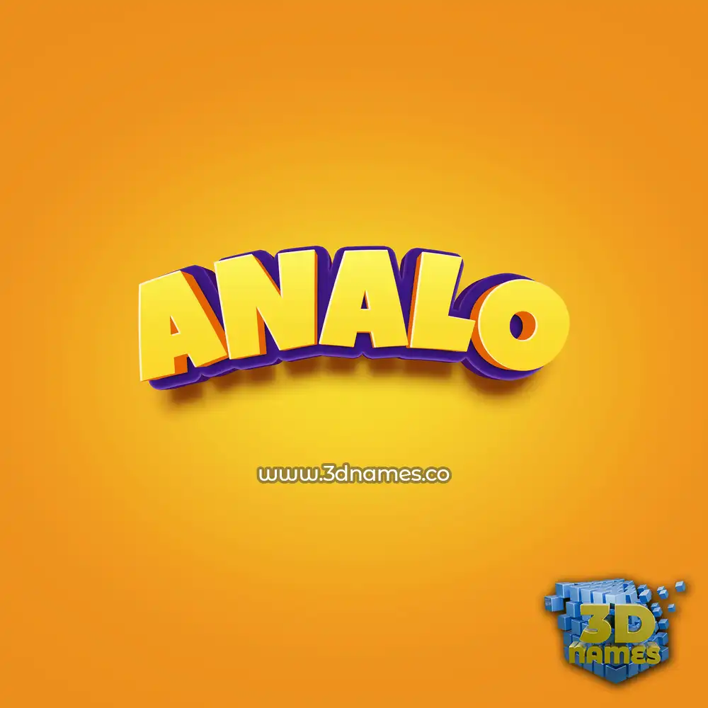 analo in Orange Toon style - 3D name wallpaper