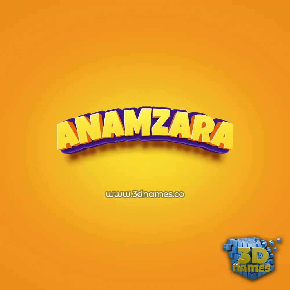 anamzara in Orange Toon style - 3D name wallpaper