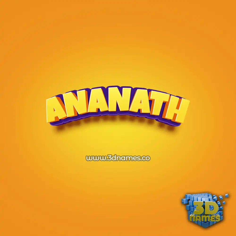 ananath in Orange Toon style - 3D name wallpaper
