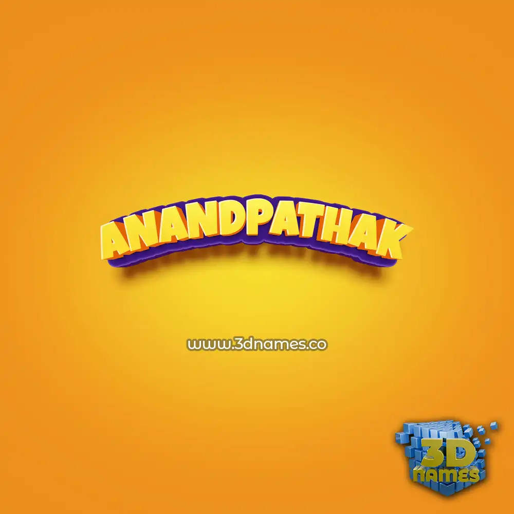 anandpathak in Orange Toon style - 3D name wallpaper