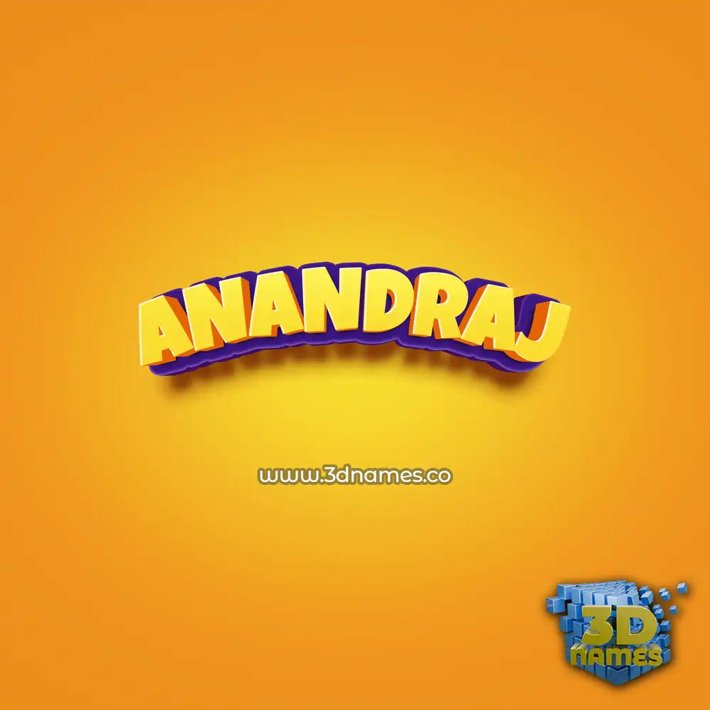 anandraj in Orange Toon style - 3D name wallpaper