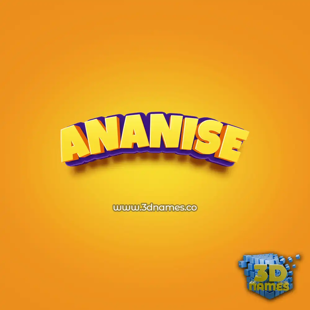ananise in Orange Toon style - 3D name wallpaper