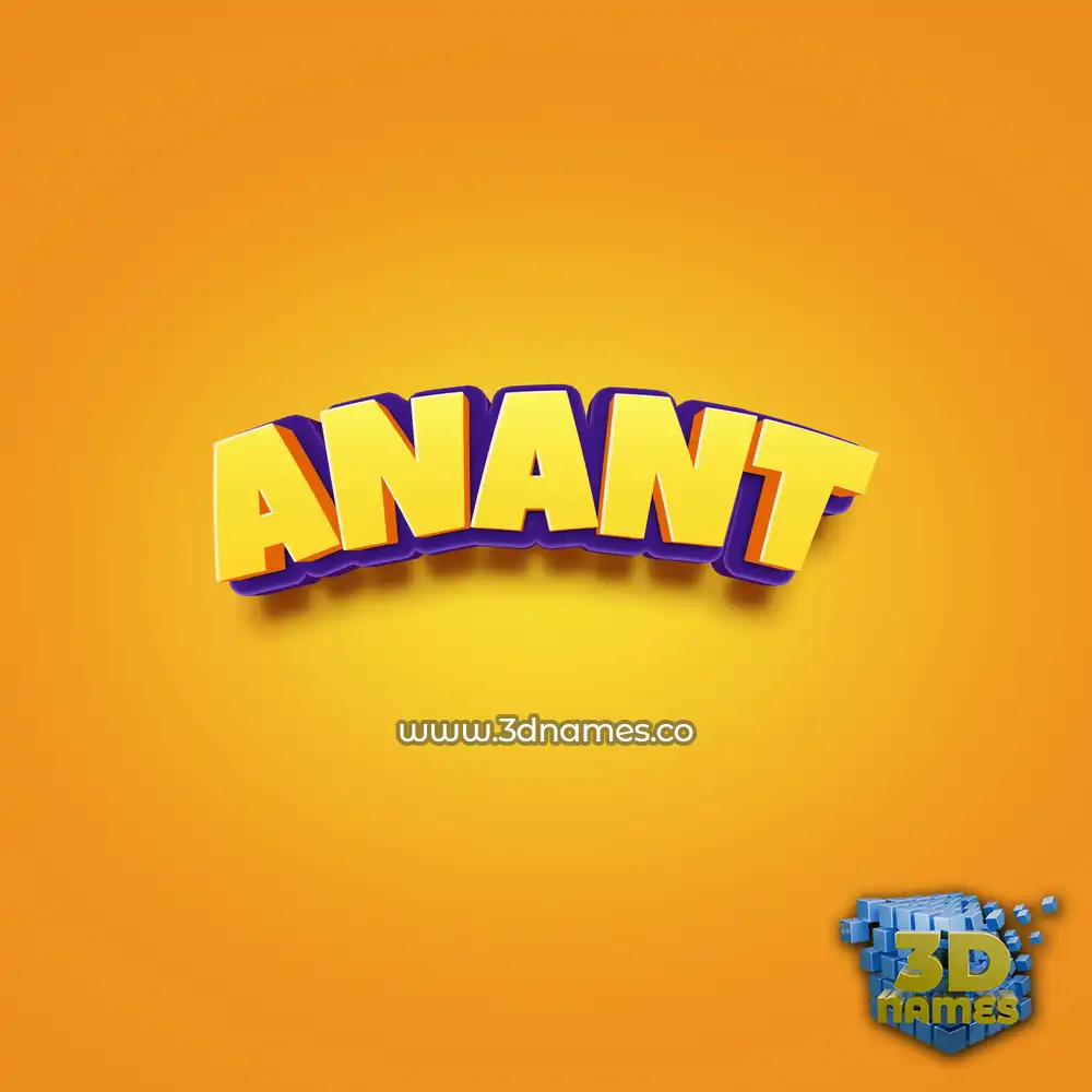 anant in Orange Toon style - 3D name wallpaper