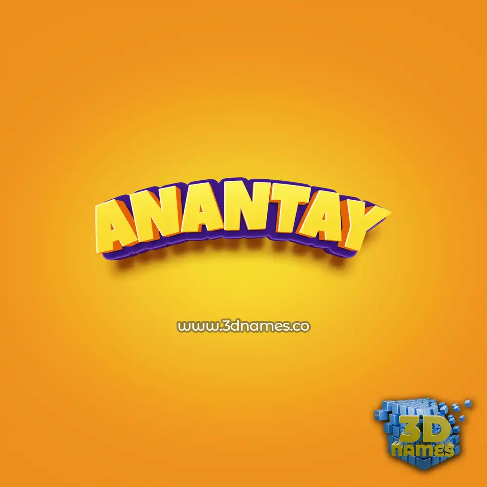 anantay in Orange Toon style - 3D name wallpaper