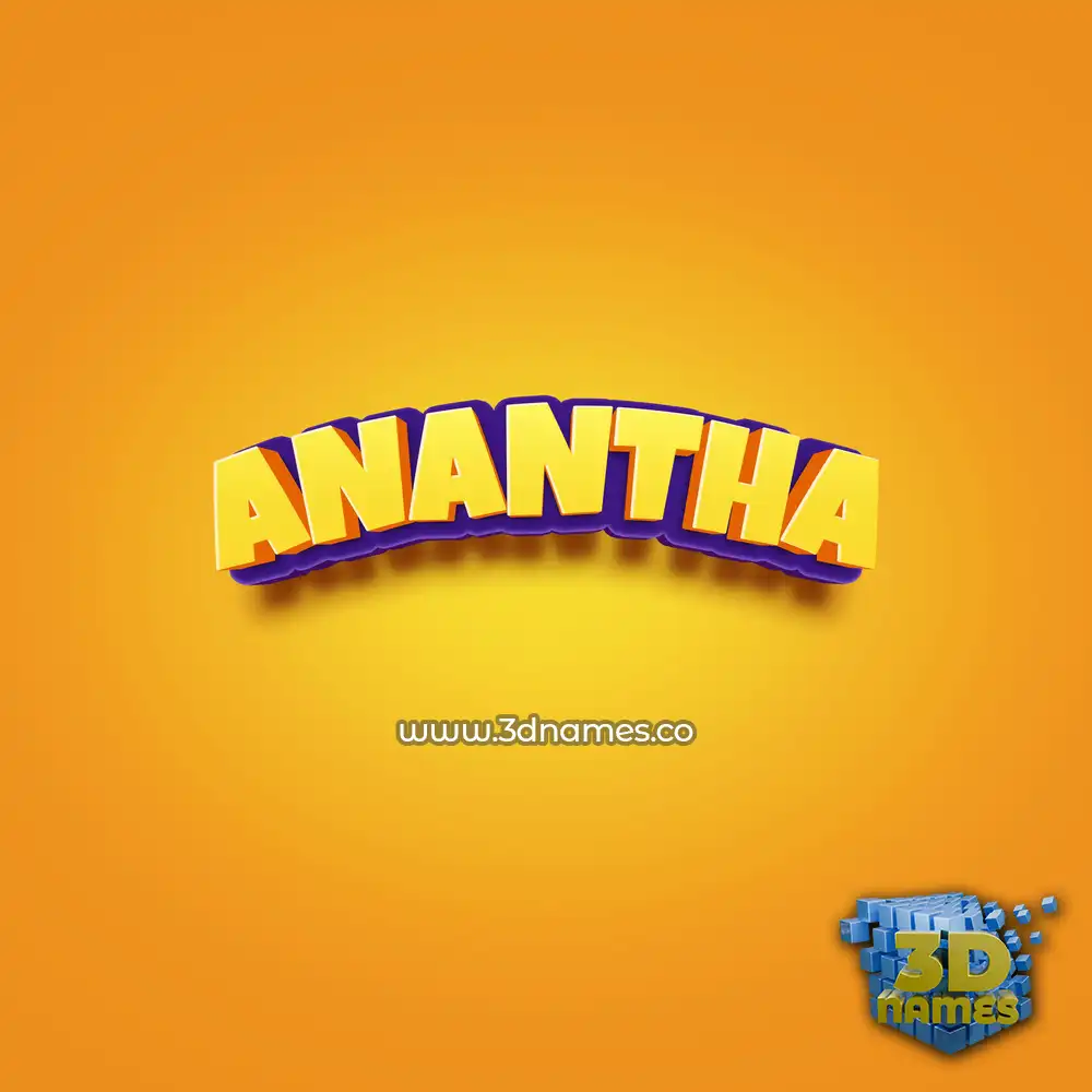 anantha in Orange Toon style - 3D name wallpaper
