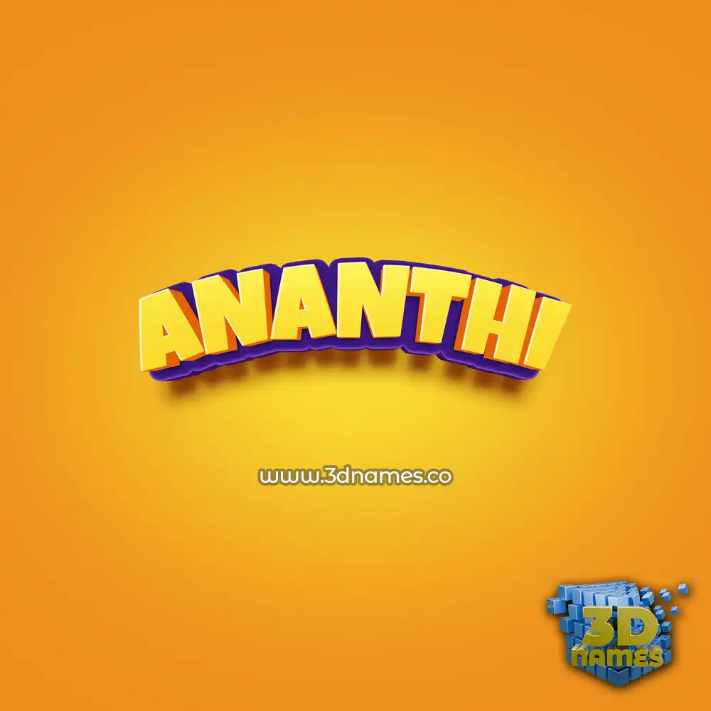 ananthi in Orange Toon style - 3D name wallpaper