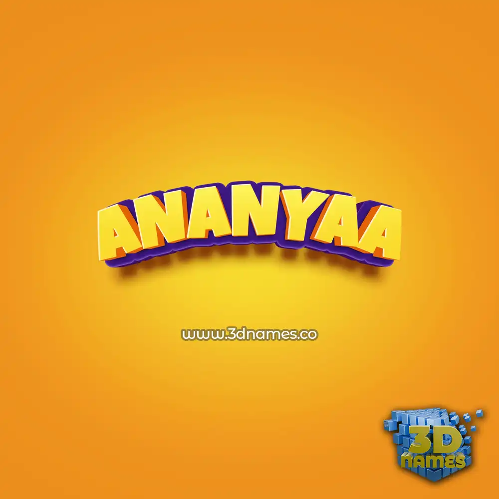 ananyaa in Orange Toon style - 3D name wallpaper