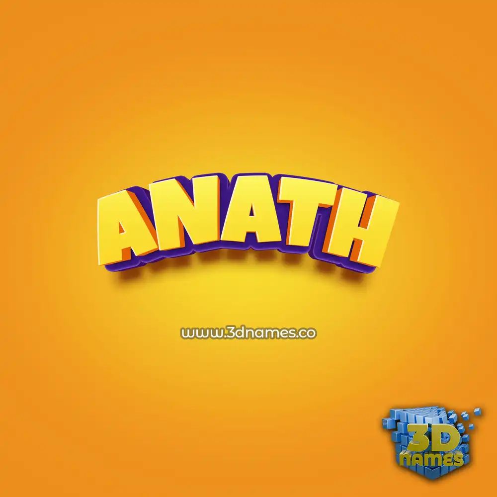 anath in Orange Toon style - 3D name wallpaper