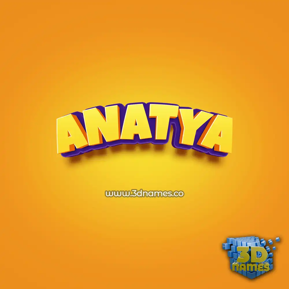 anatya in Orange Toon style - 3D name wallpaper