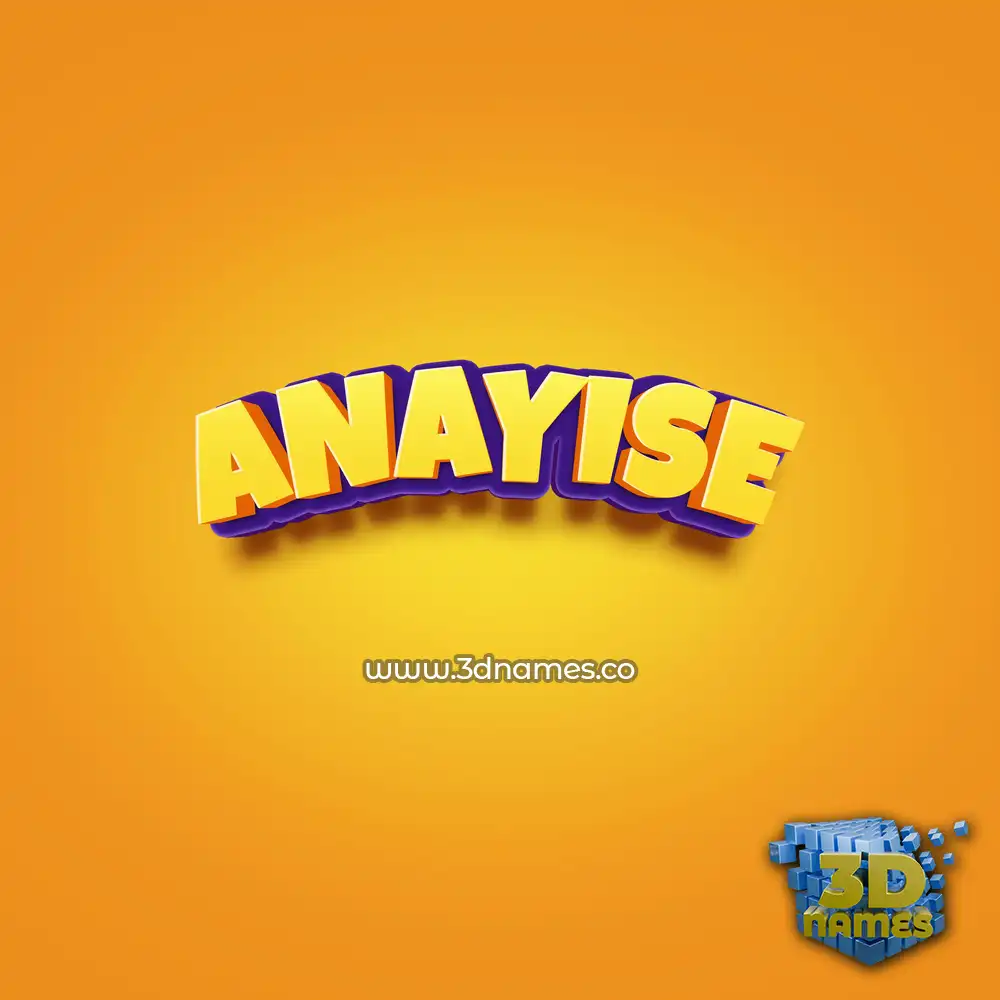 anayise in Orange Toon style - 3D name wallpaper