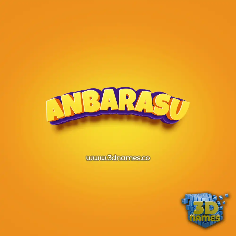 anbarasu in Orange Toon style - 3D name wallpaper