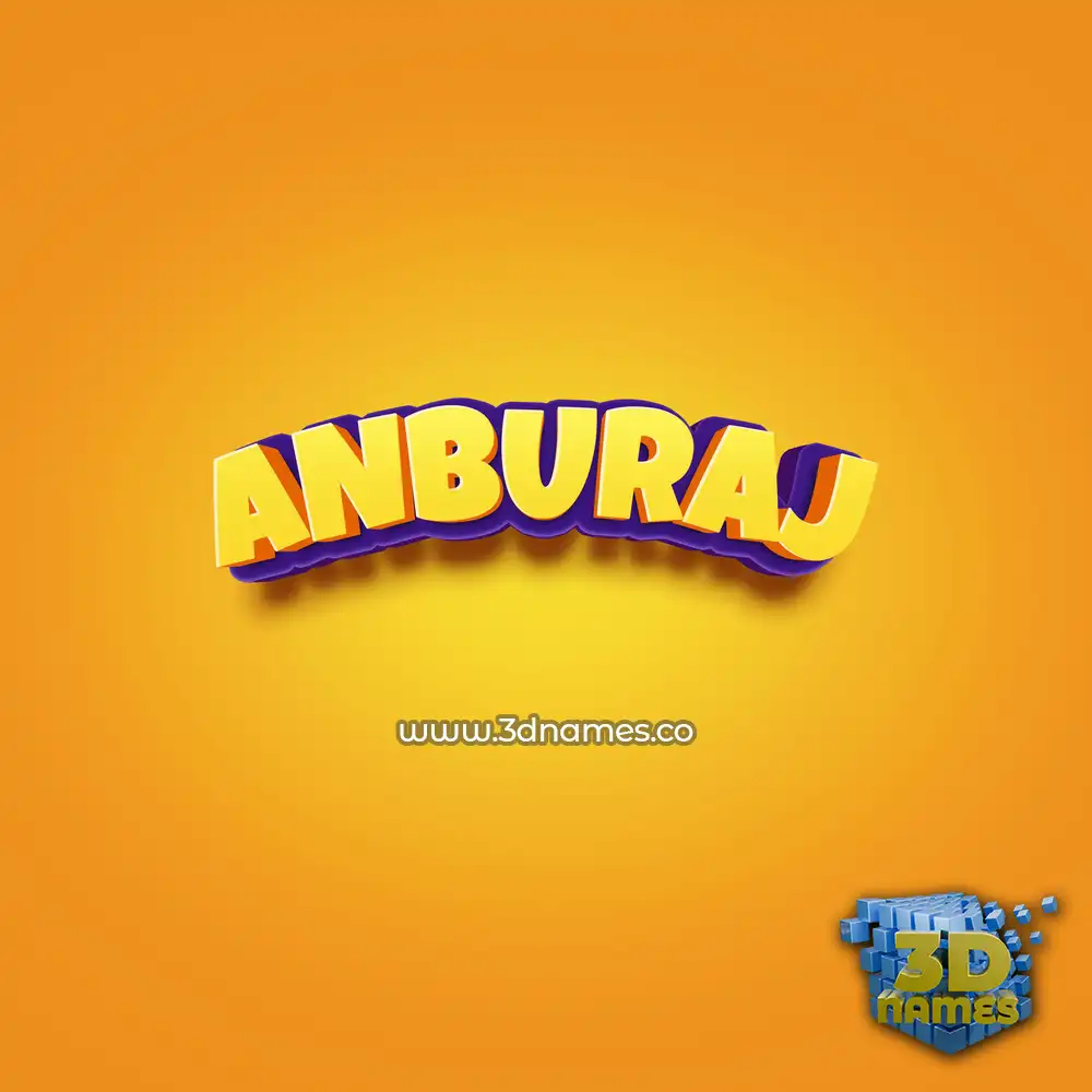 anburaj in Orange Toon style - 3D name wallpaper