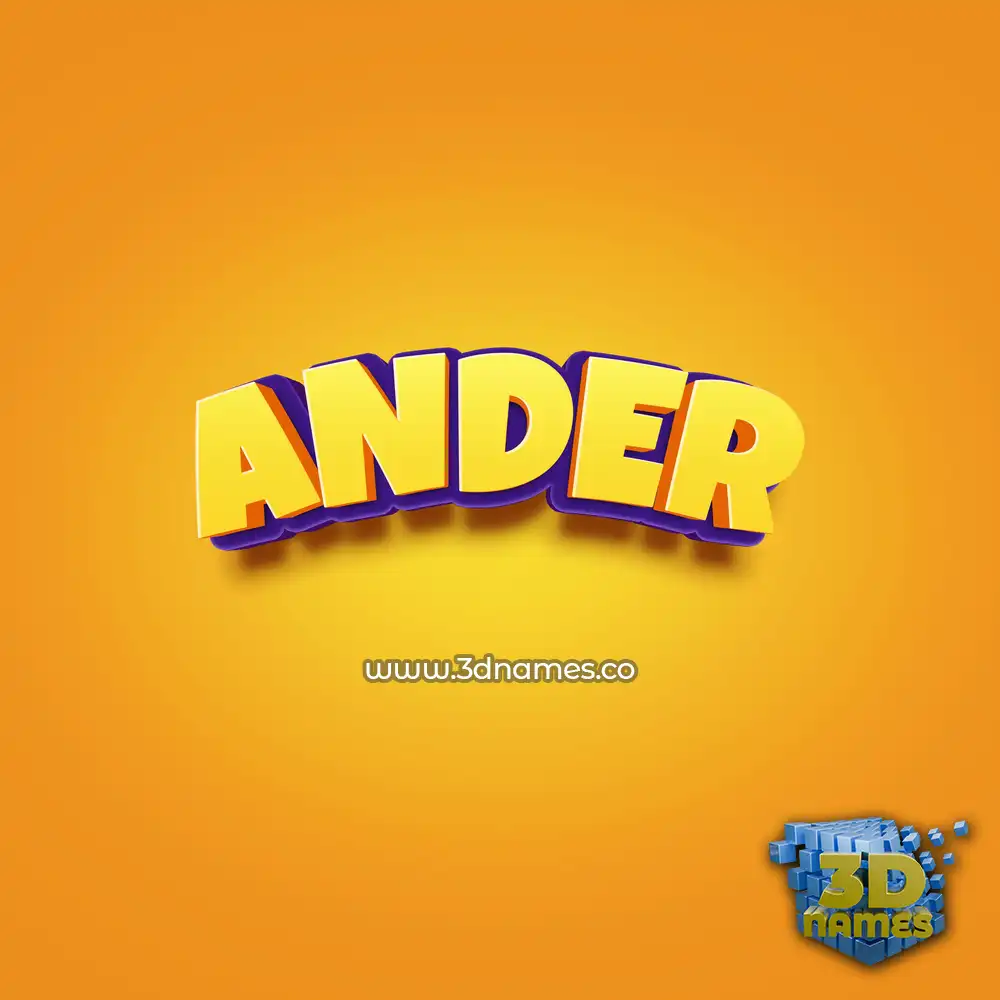 ander in Orange Toon style - 3D name wallpaper
