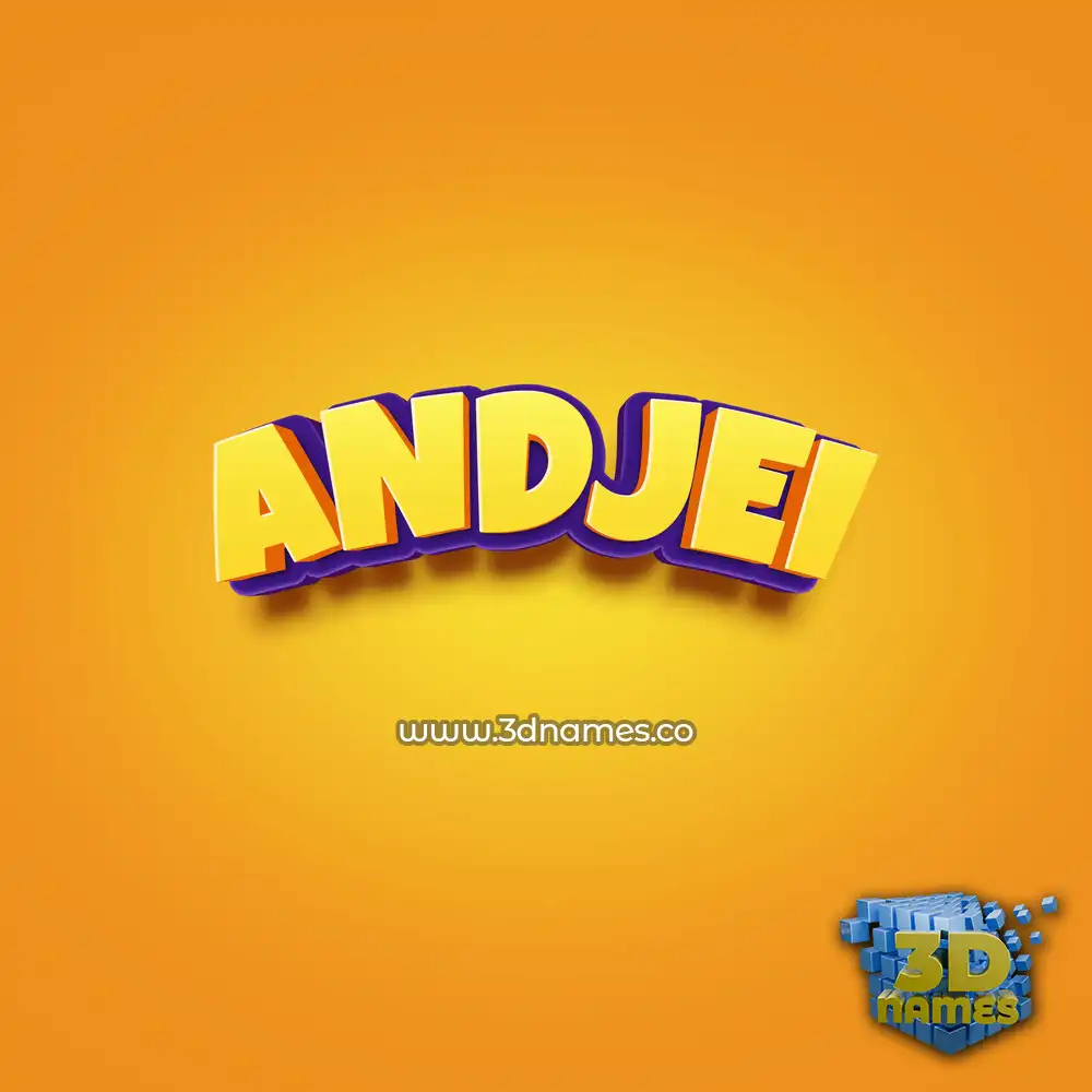 andjei in Orange Toon style - 3D name wallpaper